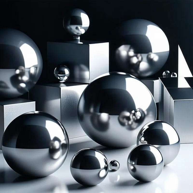 AI-generated abstract geometric composition with metallic forms