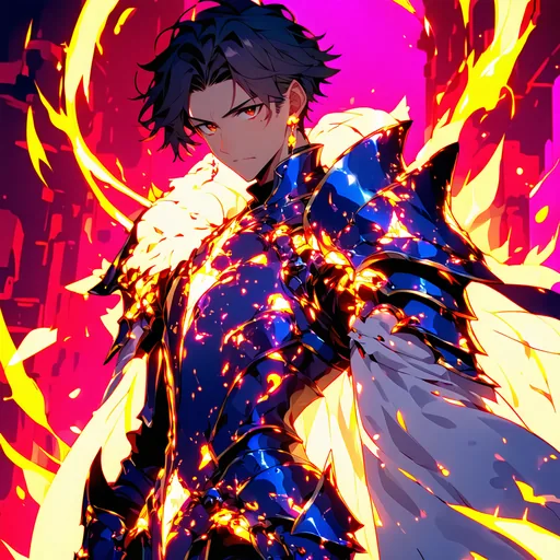 AI-generated anime-style character with intricate armor design
